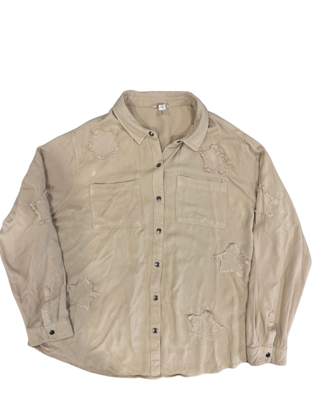 Cato Beige Button-Down Shirt Jacket